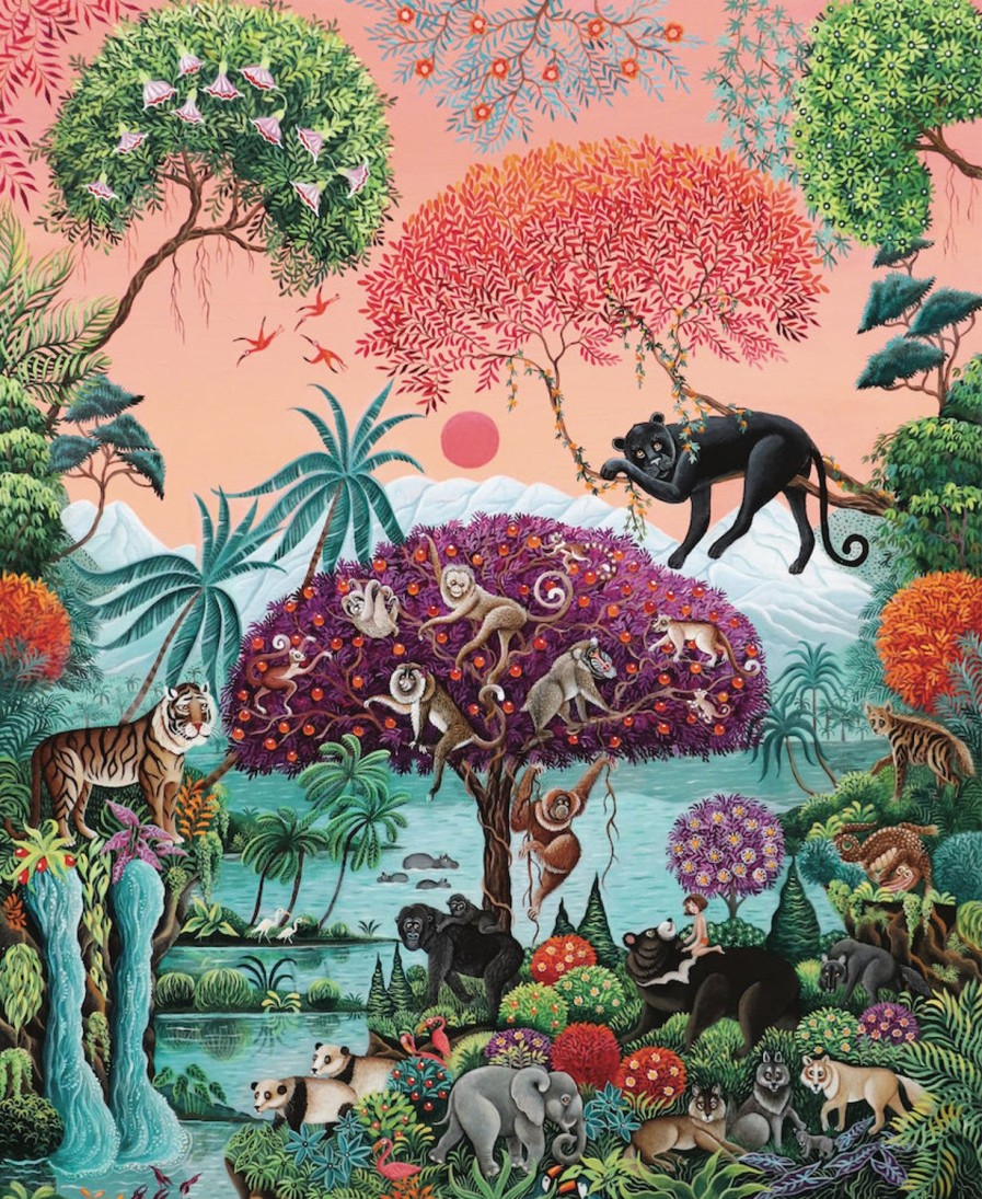 Animals And Fish Artifact Puzzles  | Artifact Puzzles - Marie Amalia In The Jungle Wooden Jigsaw Puzzle