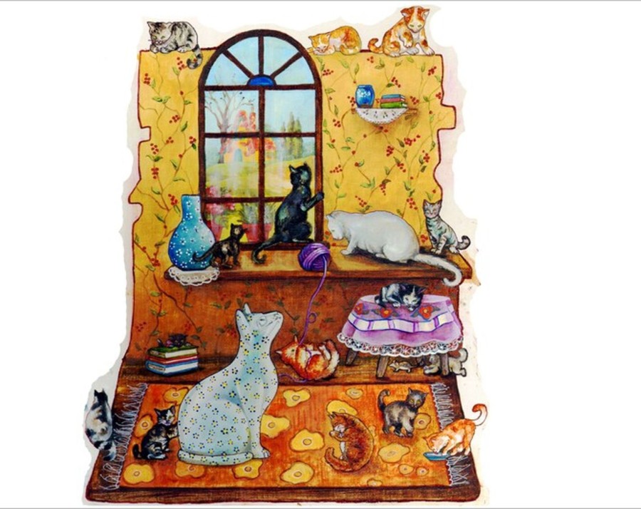 Animals And Fish Artifact Puzzles  | Bcb Puzzles - The Porcelain Cat Hand-Cut Wooden Jigsaw Puzzle